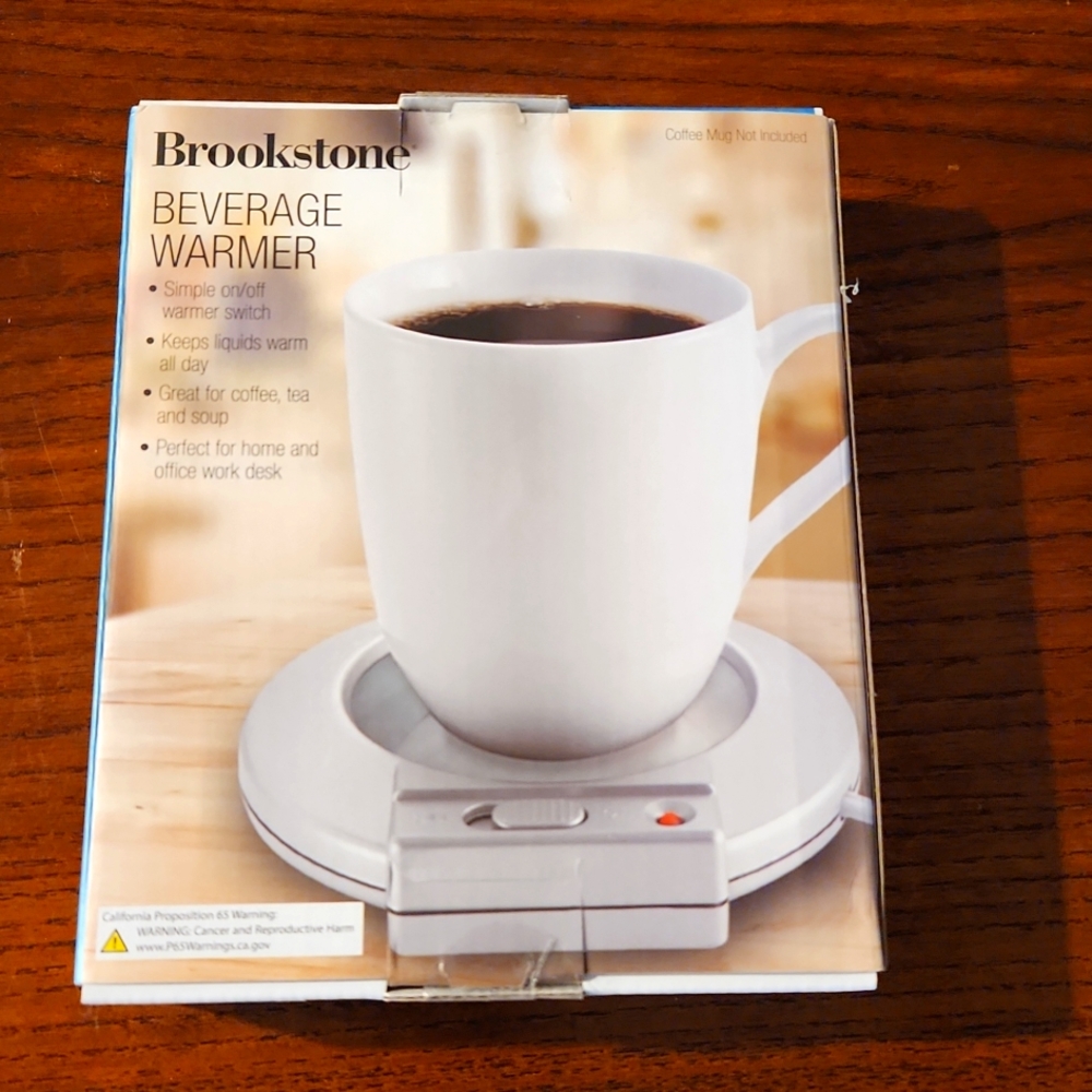 COPY - NEW Brookstone Beverage Warmer...keeps liquids warm all day!